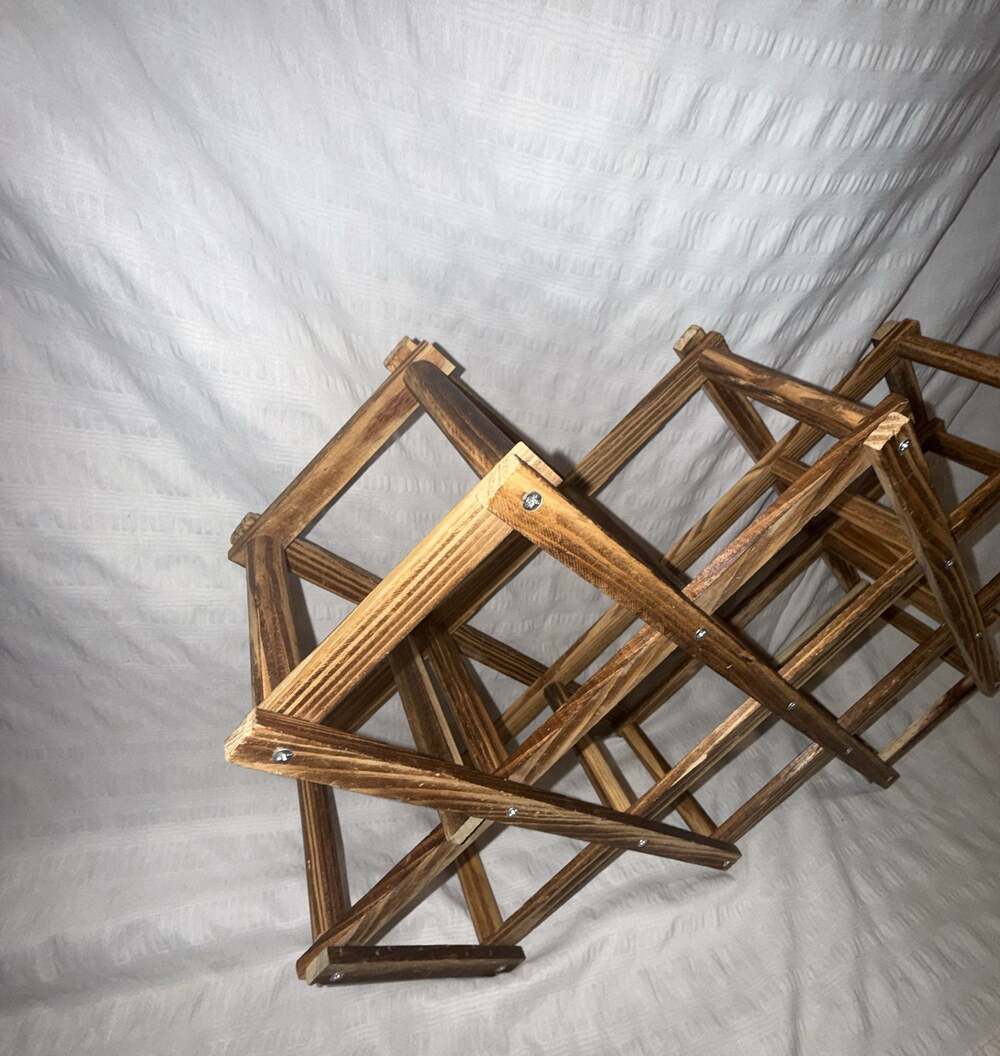 Ferfil Wine Rack, Wood Storage Racks Countertop, 10 Bottle Wooden Brown - Picture 2 of 5